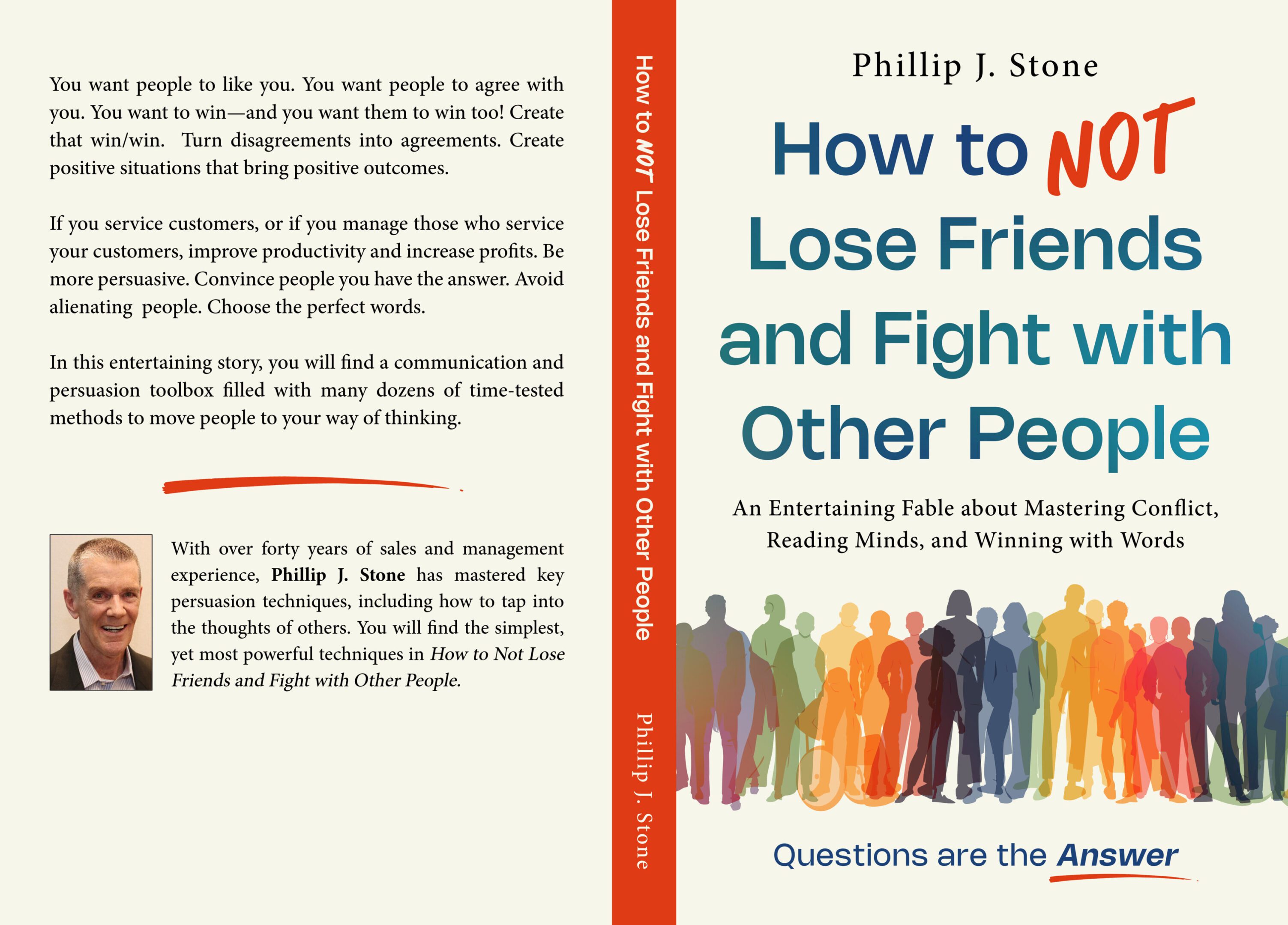 How to Not Lose Friends and Fight with Other People_KDP 250_2 A book cover with people in the background.