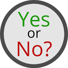 A button with the words yes or no written in it.