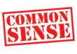 A red and green logo for common sense.